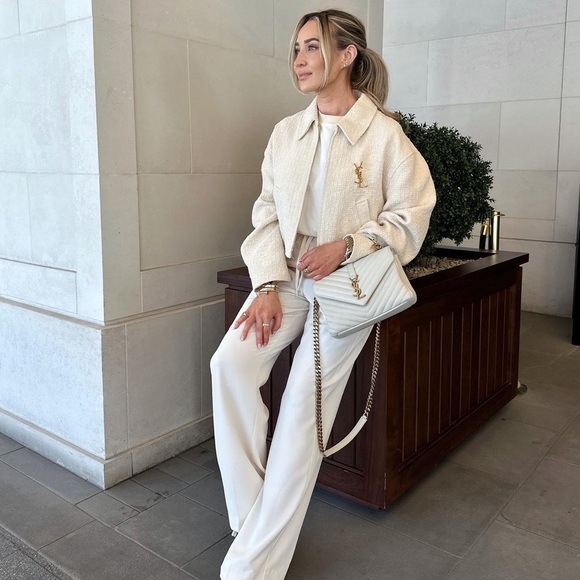 Zara Ecru Textured Weave Bomber Jacket - Picture 6 of 17